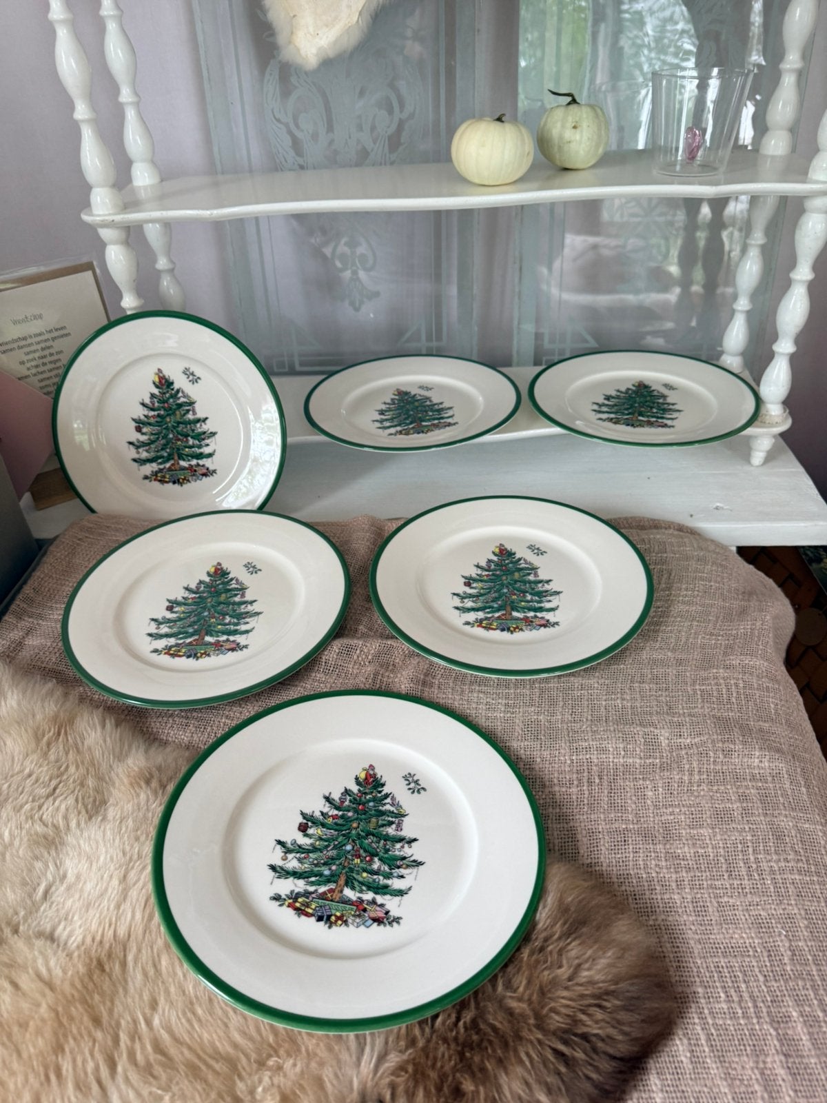 Spode Christmas tree lunch borden 24 cm nieuw 6 stks, Ophalen, Nieuw
