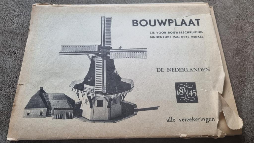 Zeldzame Bouwplaat De Nederlanden Molen 18/45, Ophalen of Verzenden, Gebruikt, Overige typen, Overige merken