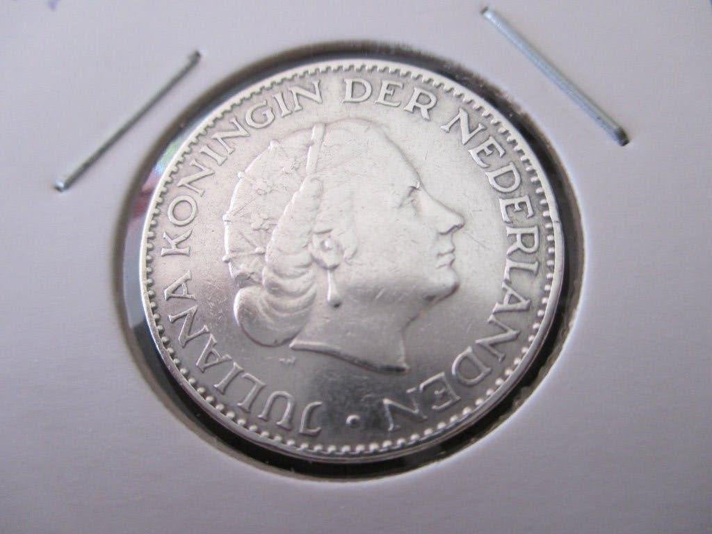 gulden 1955, 1 gulden, Koningin Juliana, Zilver, Ophalen of Verzenden