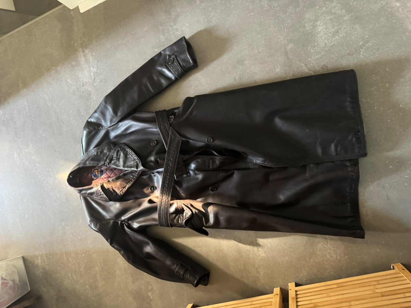 Leren Trenchcoat Maat L Donkerbruin Solexjas, Maat 52/54 (L), Bruin, Ophalen of Verzenden, Gelmok