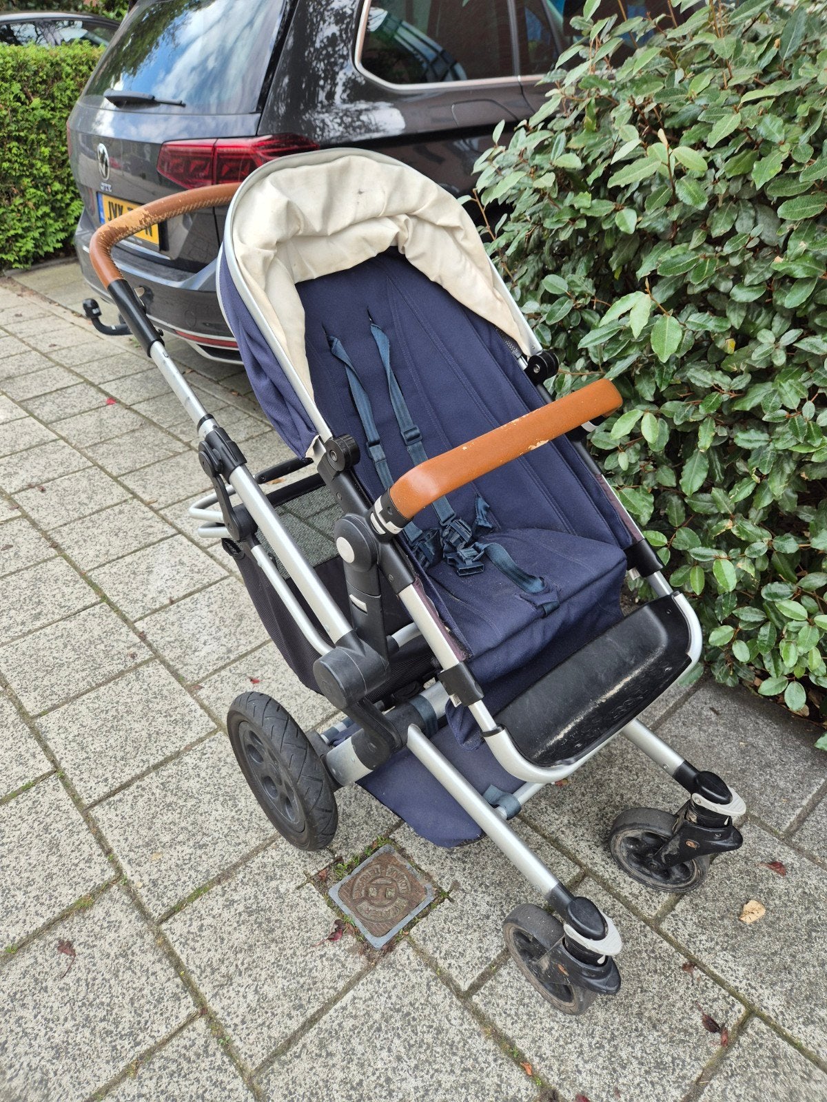 Joolz Day kinderwagen - Blauw met bruine accenten, Gebruikt, Verstelbare duwstang, Ophalen, Kinderwagen