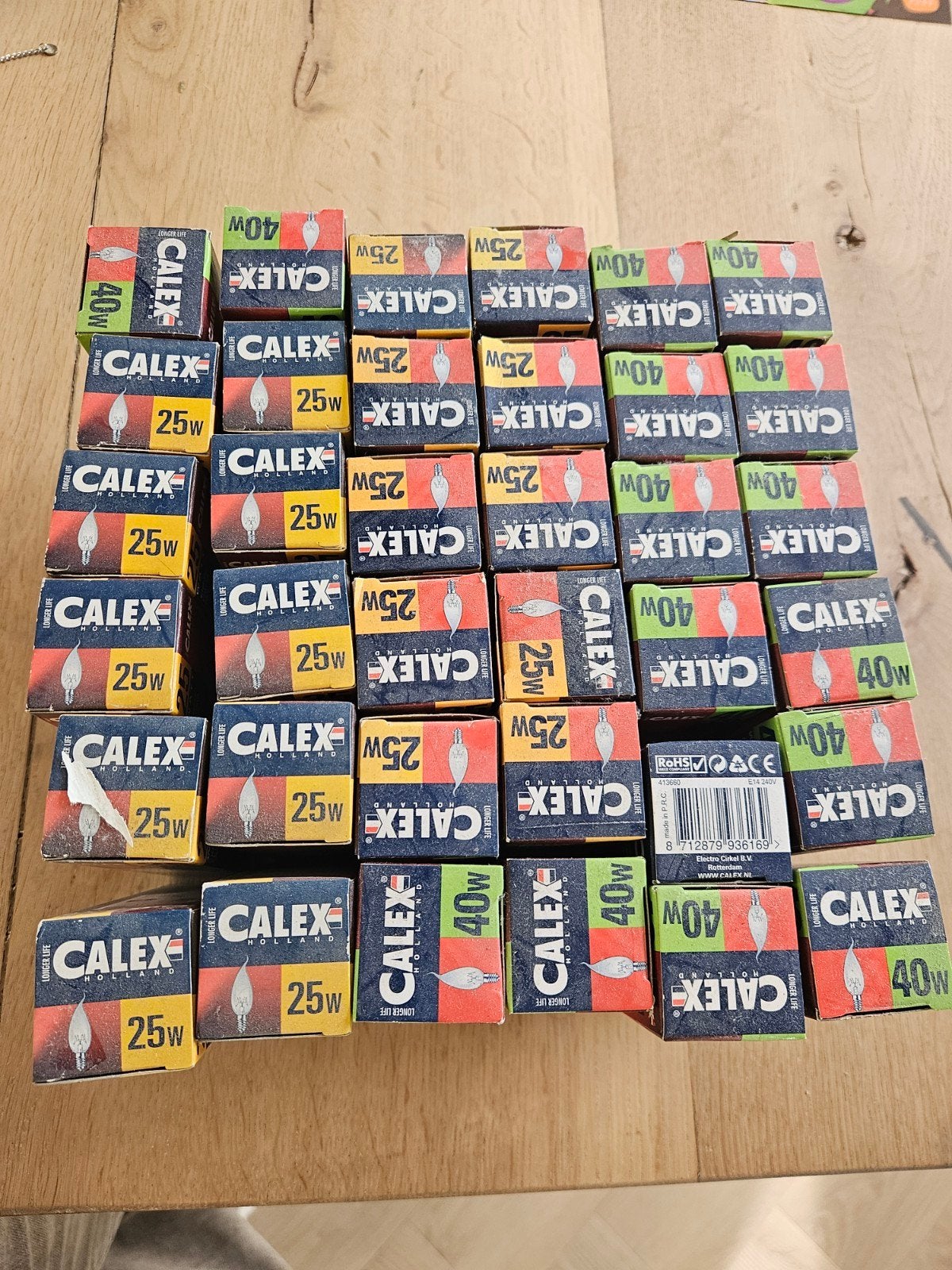 36 Calex Tipkaars Gloeilampen - 25W en 40W, E14 Fitting, Huis en Inrichting, Wit, E14 (klein), Nieuw, Glas