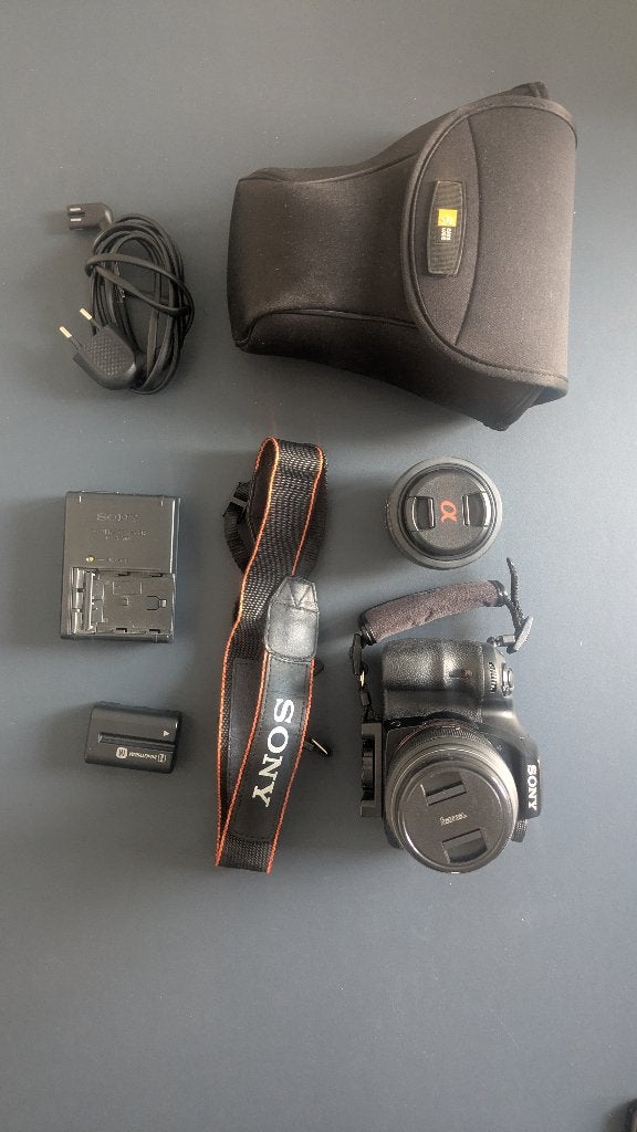 Sony Alpha A58 spiegelreflexcamera met accessoires, Ophalen, Gebruikt, Spiegelreflex, 16 megapixels