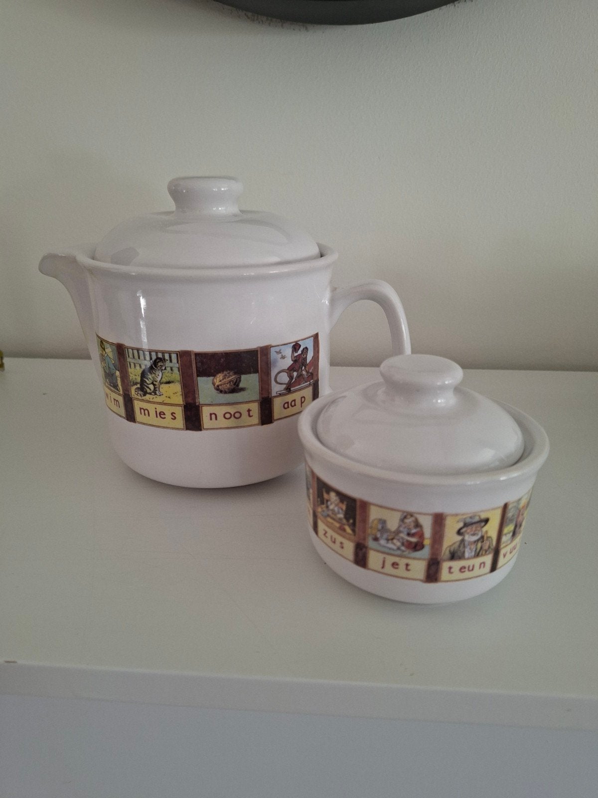 Vintage theepot en suikerpot, Ophalen of Verzenden