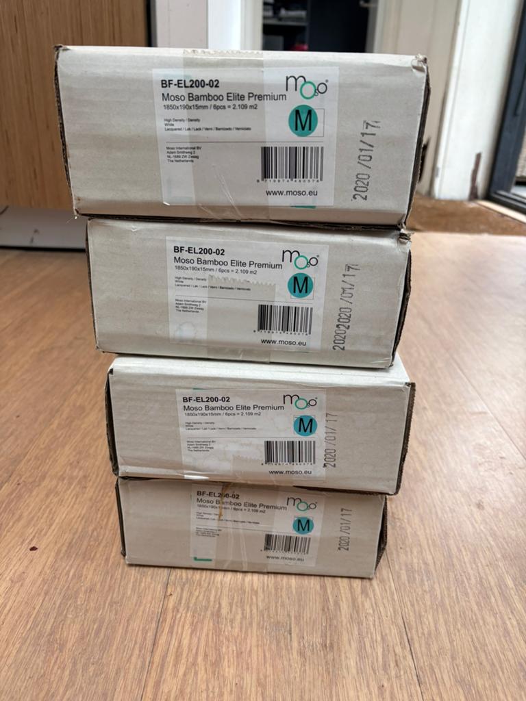 8,5 m2 Moso bamboe parket, Elite premium., Ophalen, Zo goed als nieuw