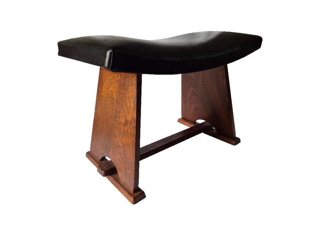Schitterende vintage Art deco ottoman kruk voetenbank, Huis en Inrichting, Minder dan 50 cm, Gebruikt, 125 cm of meer, Ophalen of Verzenden