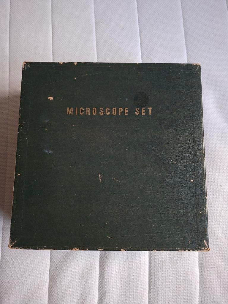 Vintage Microscoop Set - Compleet met Accessoires, Ophalen of Verzenden, Gebruikt, Minder dan 400x, Biologische microscoop