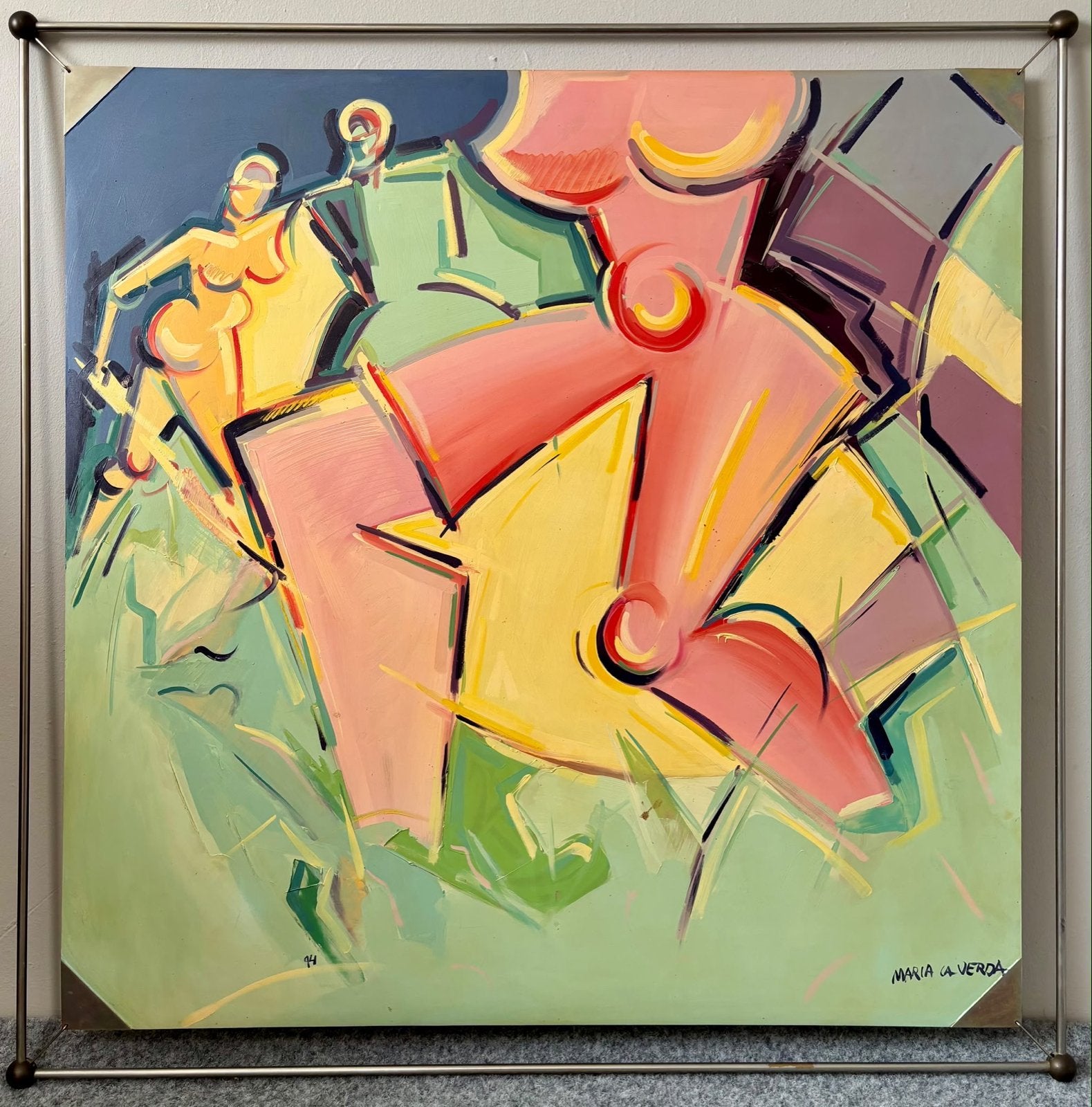 Origineel Schilderij 'Dansende Figuren' door Maria La Verda, Antiek en Kunst, Ophalen