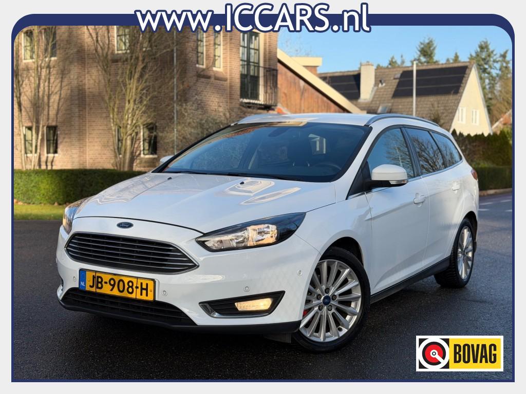 Ford FOCUS 1.0 Titanium - Navi - Airco - APK 12-2026 !!!, 125 pk, Gebruikt, Euro 6, Wit