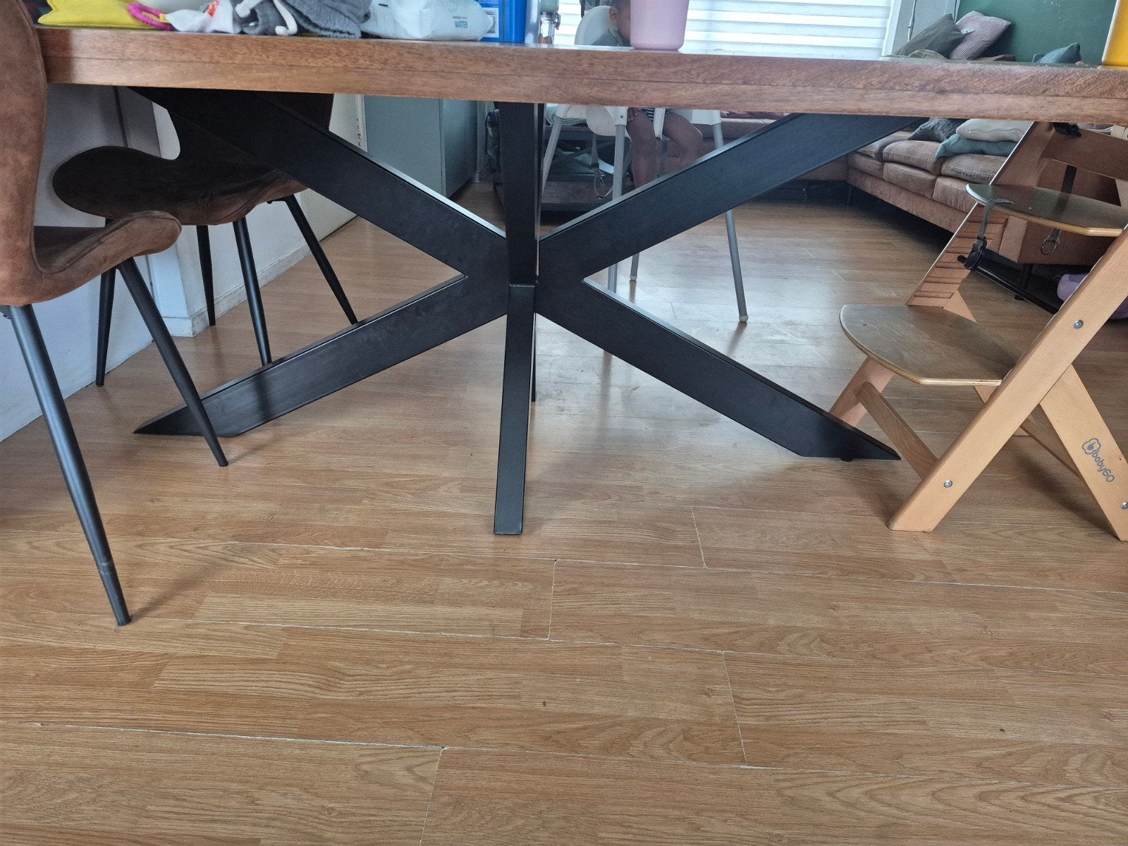 Metalen spinpoot onderstel eettafel, Ophalen, Gebruikt, Industrieel, Modern, 50 tot 100 cm