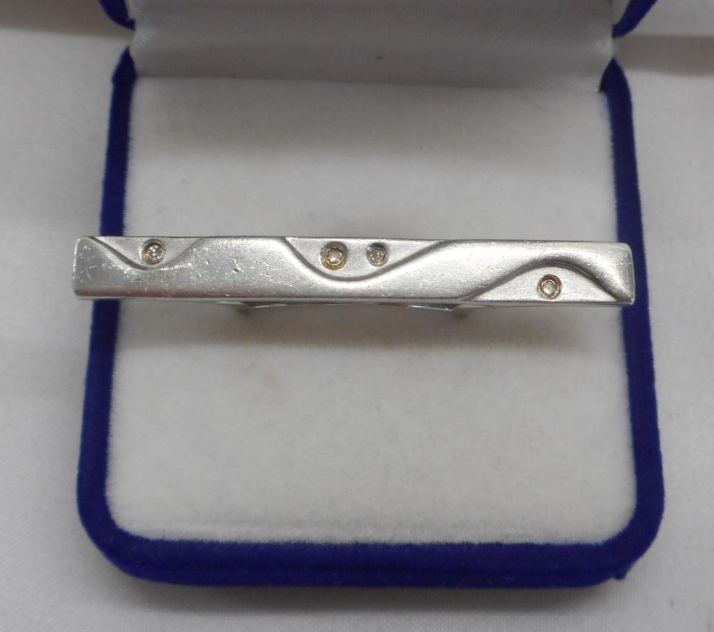 Zilveren modernist ring met 4 echte diamantjes nr.026, Verzenden, Zo goed als nieuw, 17 tot 18, Met edelsteen
