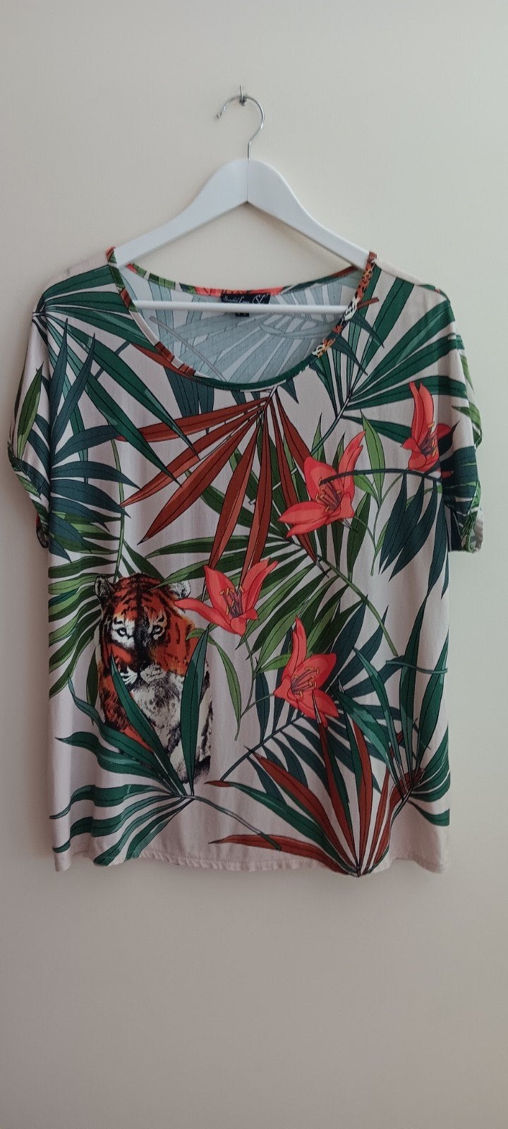 Mooie top met tropenprint van Smashed Lemon, maat XL 42/44., Kleding | Dames, Overige kleuren, Maat 42/44 (L), Ophalen of Verzenden