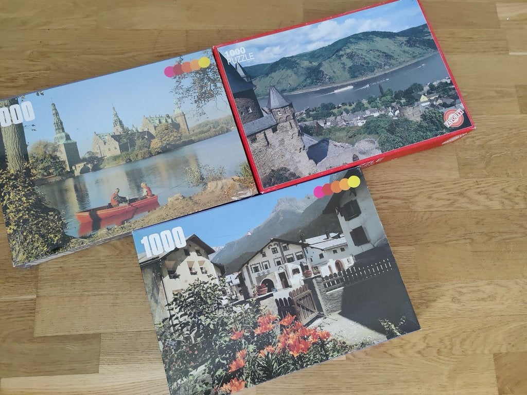 Drie legpuzzels Landscapes, ieder 1000 stukjes, Ophalen of Verzenden, 500 t/m 1500 stukjes, Gebruikt, Legpuzzel