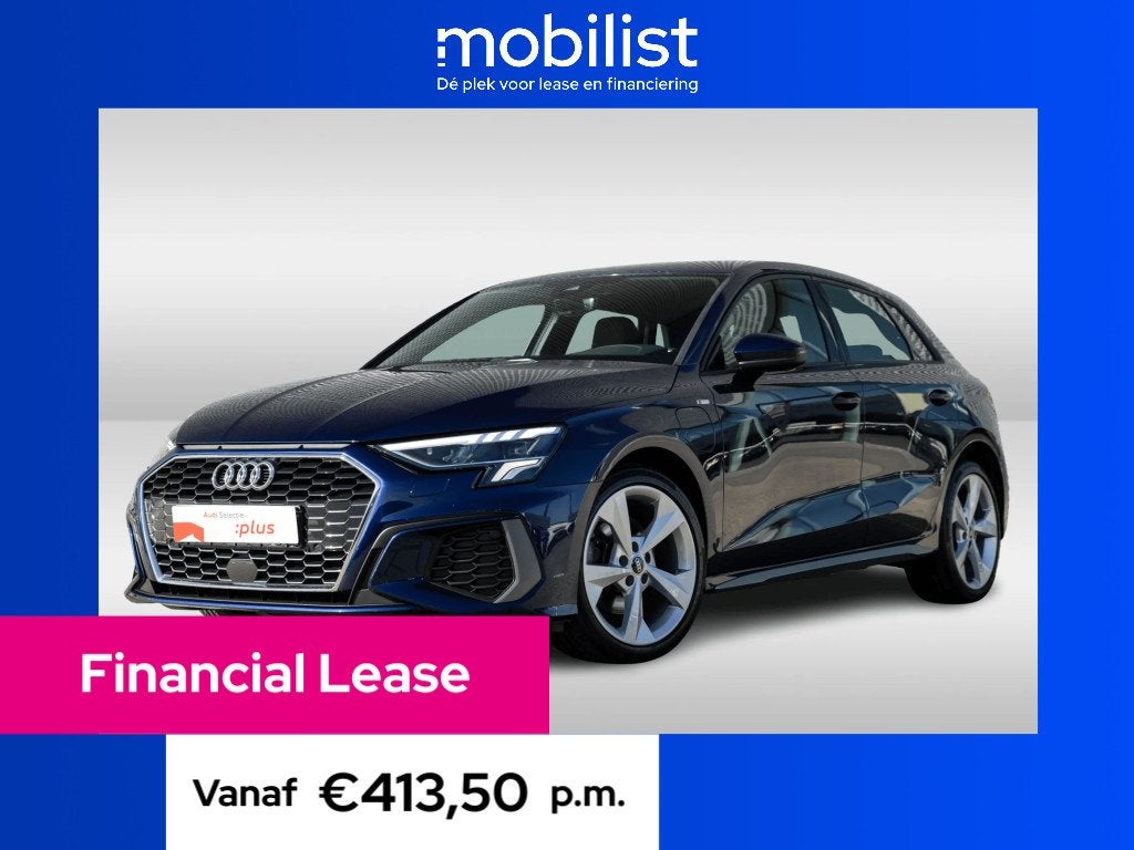 Audi A3 Sportback 40 TFSI e 204PK S Line (bj 2022), Automaat, Gebruikt, 1535 kg, Blauw