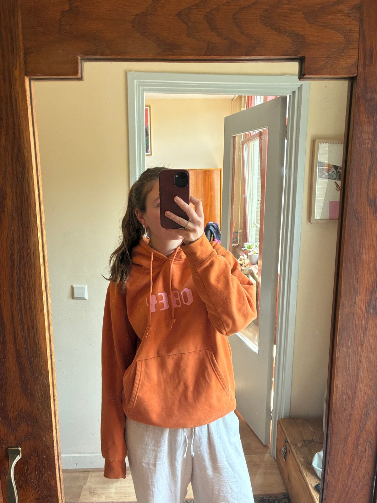 OBEY hoodie met print - Oranje, Ophalen of Verzenden, Gedragen, Oranje