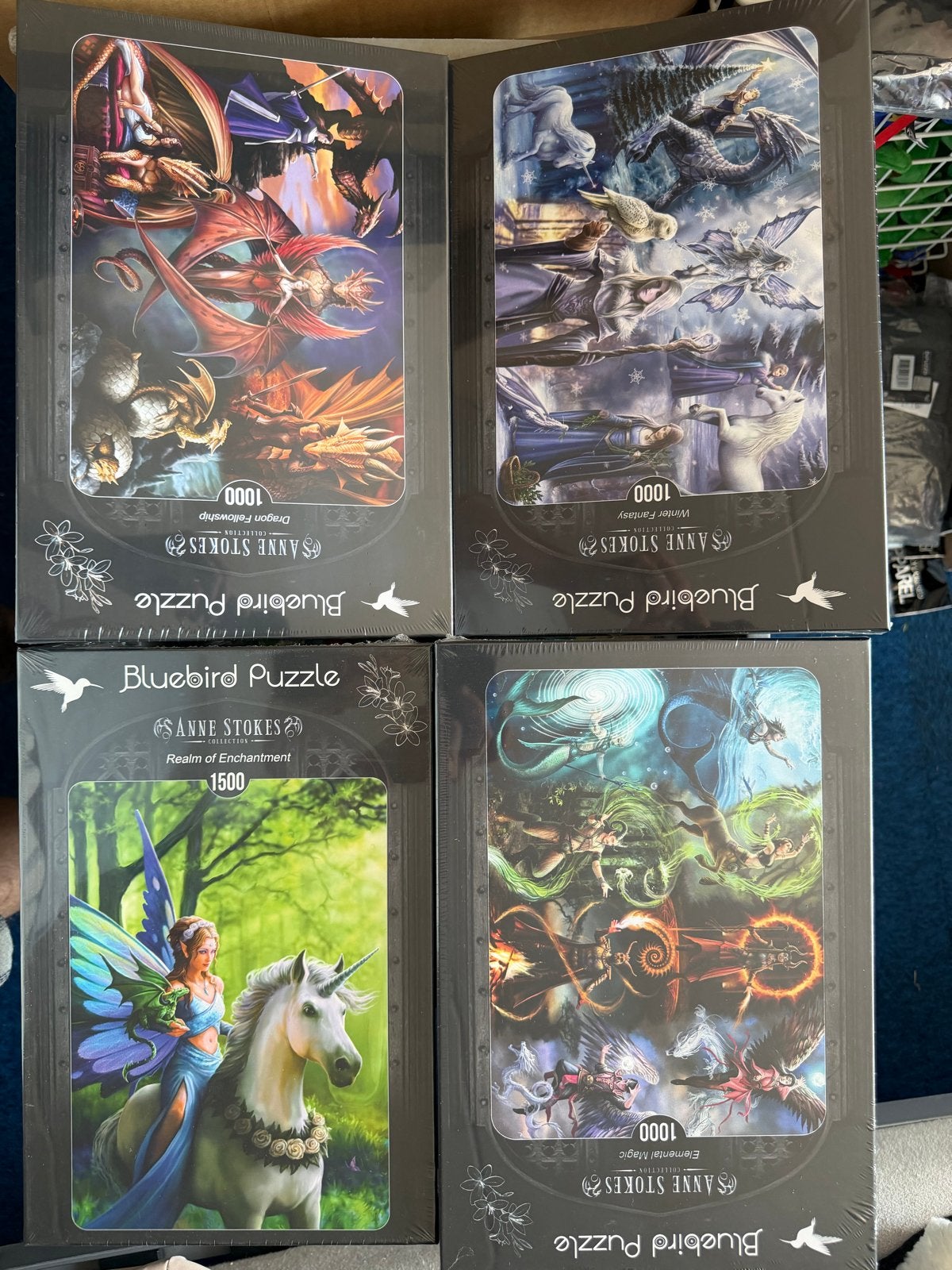 4 Nieuwe Anne Stokes Puzzels - 3x 1000, 1x 1500 stukjes