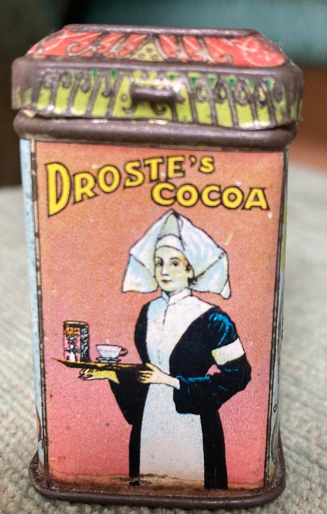 Oud Blik Droste's Cocoa Free Sample Gratis Monster 5x3x2,8cm, Verzamelen, Blikken, Verzenden, Gebruikt, Overige, Droste