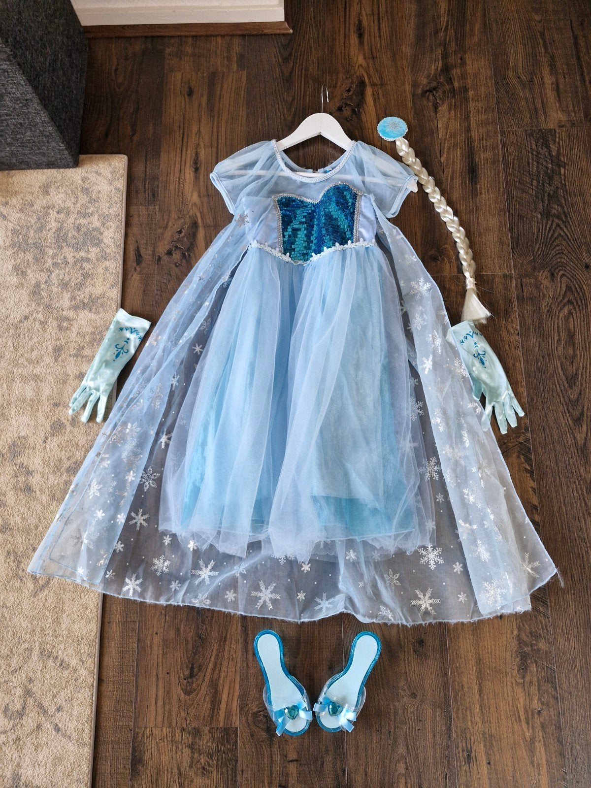 Elsa Jurk, Kinderen en Baby's, Carnavalskleding en Verkleedspullen, Ophalen, Zo goed als nieuw, 122 t/m 128, Meisje