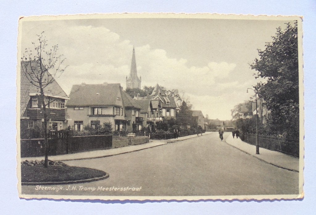 Steenwijk, Jan Hendrik Tromp Meesterstraat, toren en Kerk, Ophalen of Verzenden, 1920 tot 1940, Gelopen, Overijssel