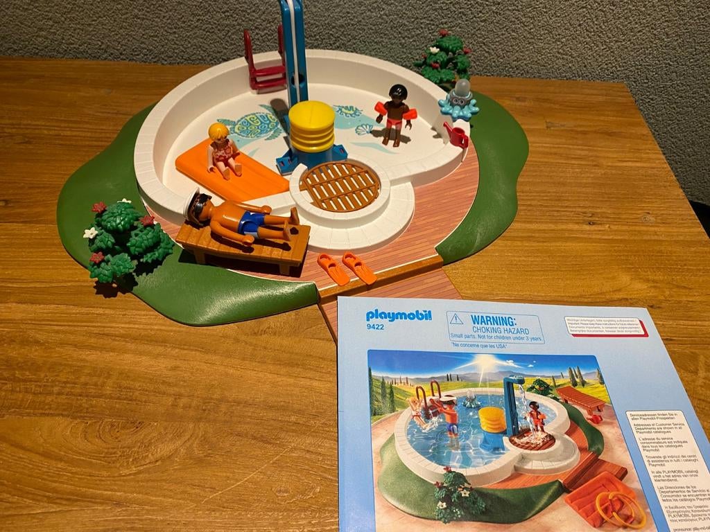 Playmobil 9422 zwembad voor echt water, met douche/sproeier, Kinderen en Baby's, Speelgoed | Playmobil, Ophalen of Verzenden, Zo goed als nieuw