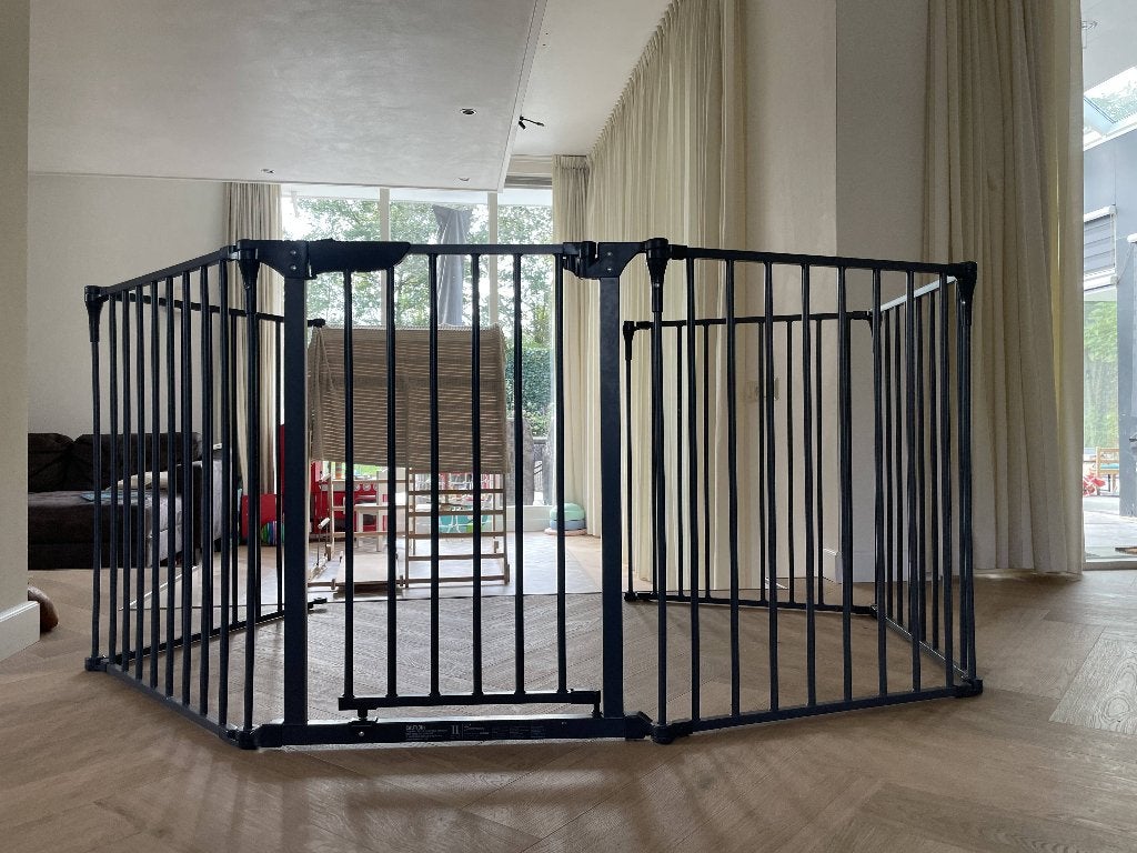 Dreambaby veiligheidshek / speelhek 3,8 meter met deurtje, Ophalen, Zo goed als nieuw, 115 cm of meer, Metaal of IJzer