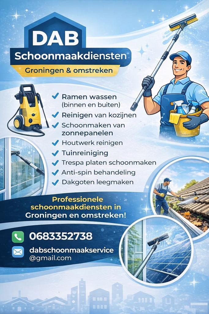 Professionele glazenwasser groningen&omstreken, Diensten en Vakmensen, Schoonmakers en Glazenwassers, Schoonmaken bedrijfsruimte