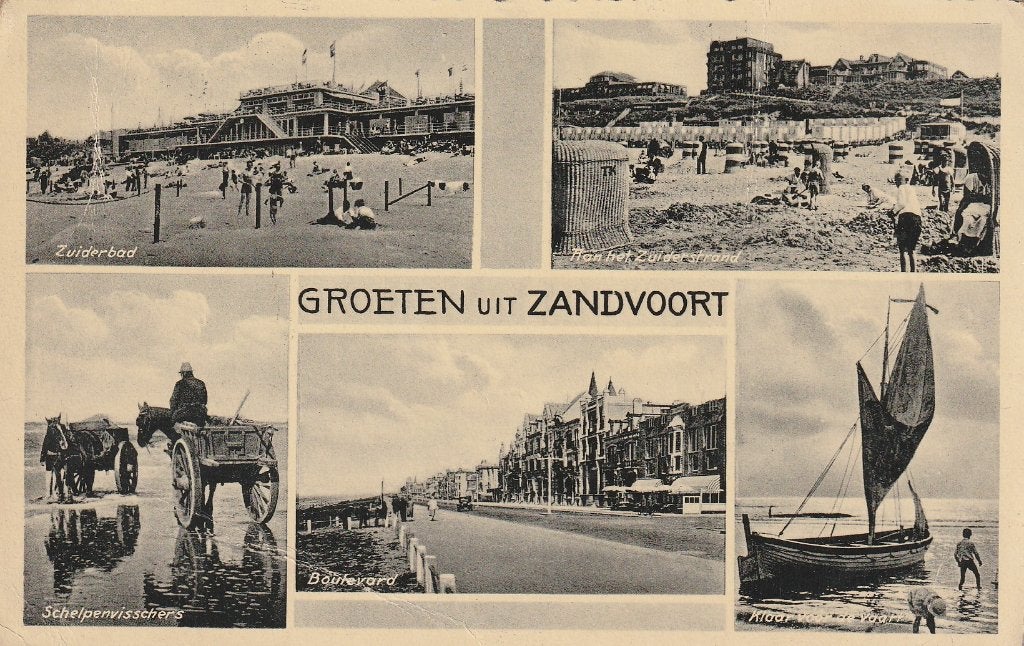 ZANDVOORT Zuiderbad Schelpenvissers Groeten 1941, Verzenden, 1940 tot 1960, Ongelopen, Noord-Holland