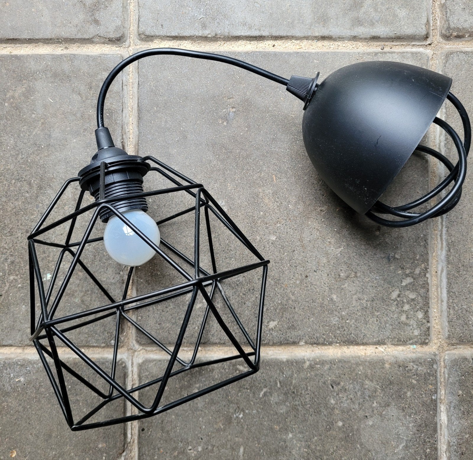 2x IKEA BRUNSTA / HAVSDJUP hanglamp, zwart, 20 cm, Ophalen, Zo goed als nieuw, Metaal, Minder dan 50 cm