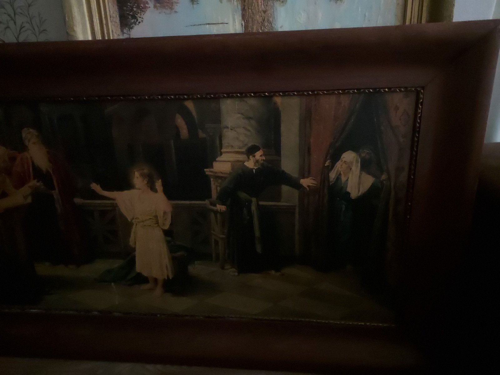 Klassiek schilderij: Jezus in de tempel, Antiek en Kunst, Ophalen of Verzenden