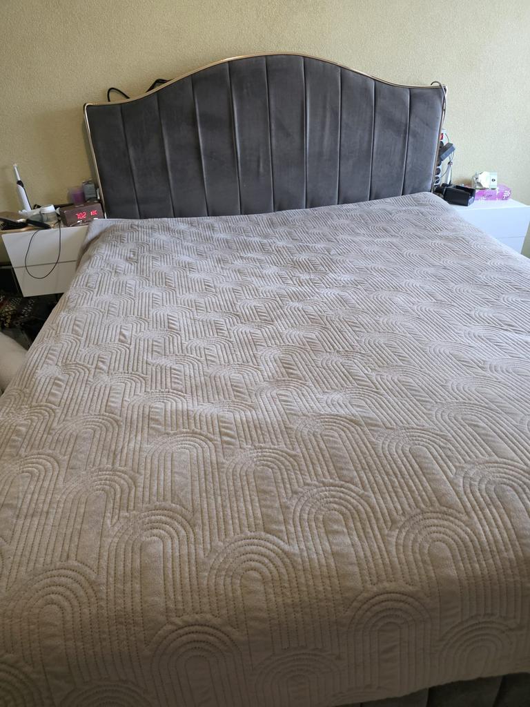 Kofferbed 160x200 - Zo goed als nieuw met opbergruimte, Ophalen, Tweepersoons, Zo goed als nieuw, Grijs