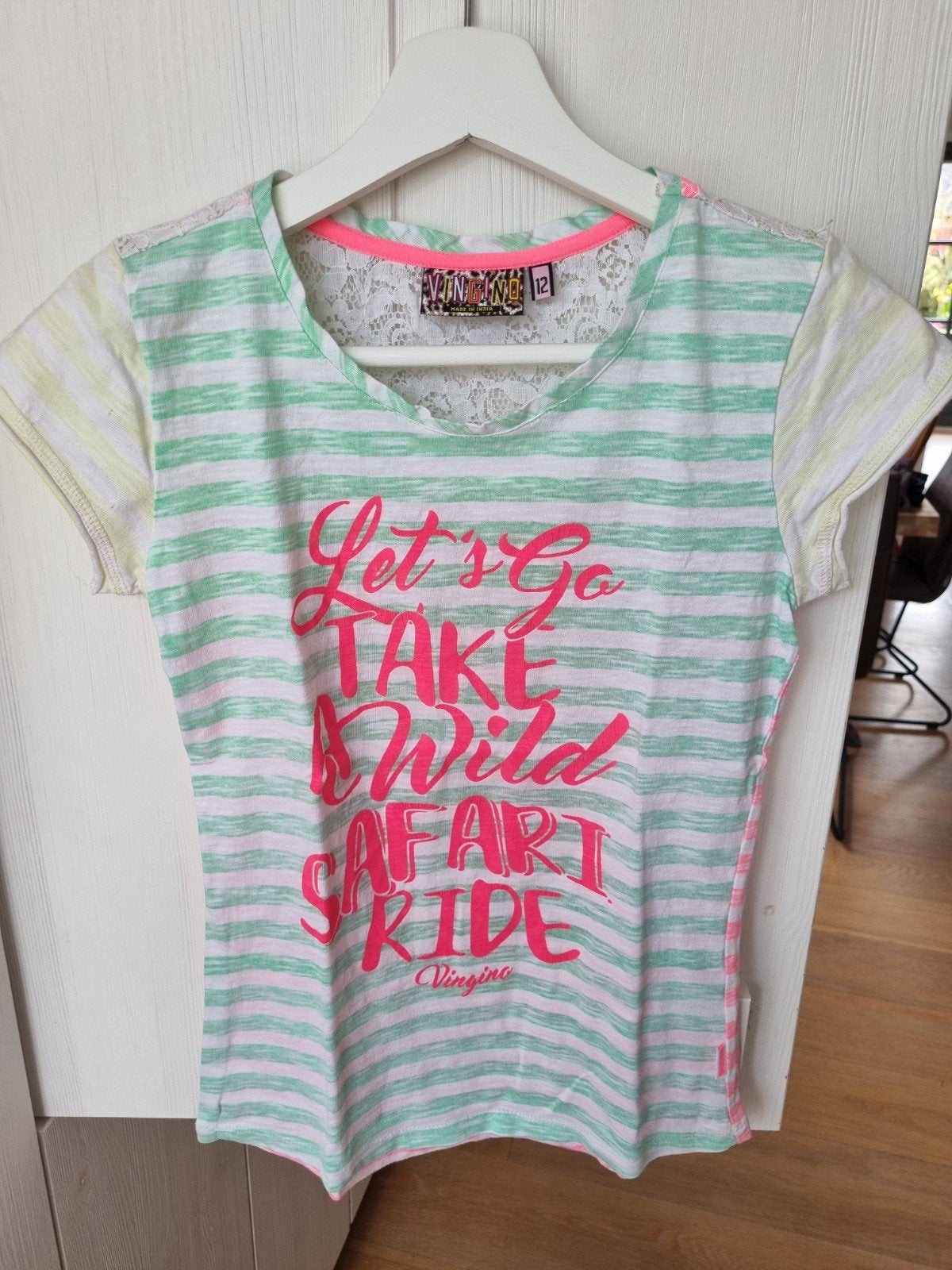Tshirt Vingino maat 12, Kinderen en Baby's, Kinderkleding | Maat 152, Meisje, Ophalen of Verzenden, Zo goed als nieuw, Vingino