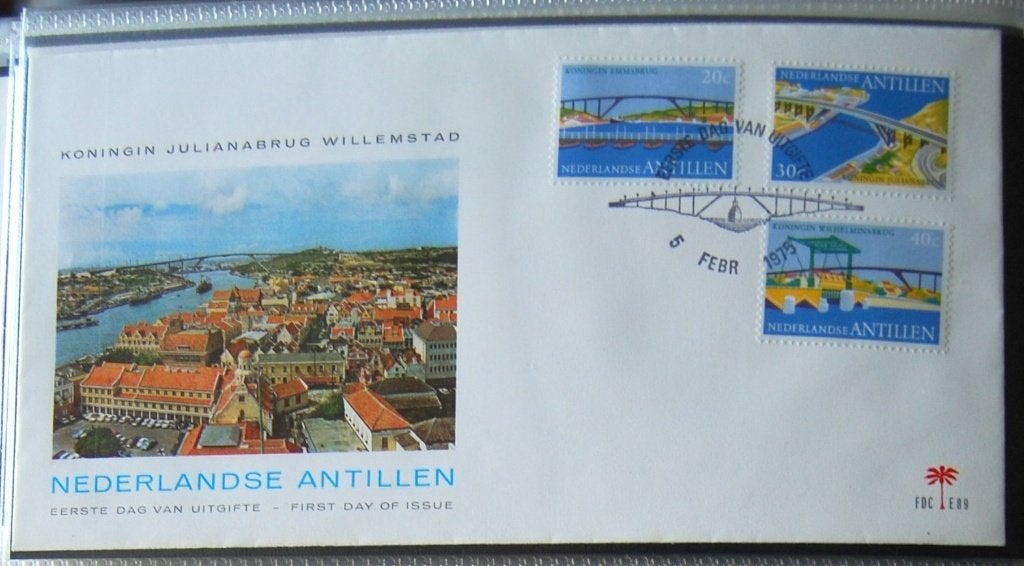 Nederlandse Antillen 1e dag envelop E89 t/m E94, uit 1975., Postzegels en Munten, Postzegels | Eerstedagenveloppen, Ophalen of Verzenden