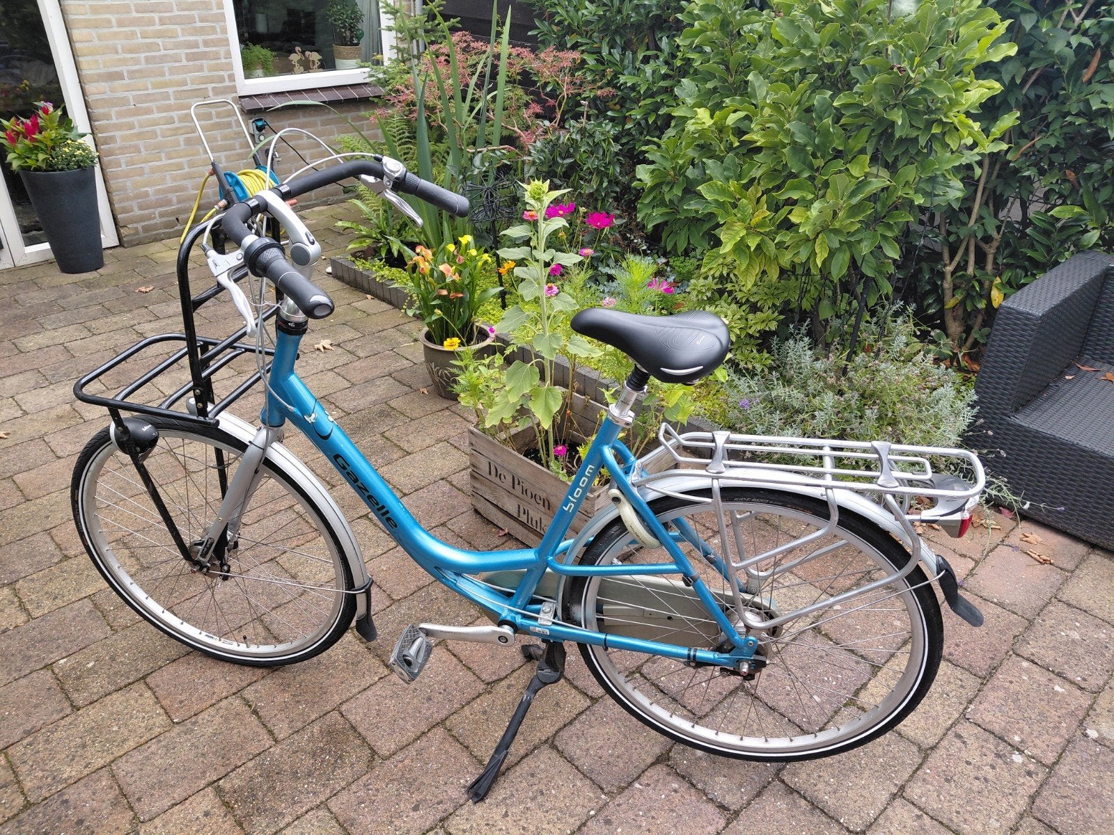 Gazelle Bloom 28 inch damesfiets met 7 versnellingen en mand, Ophalen, Gebruikt, Velgrem, Versnellingen