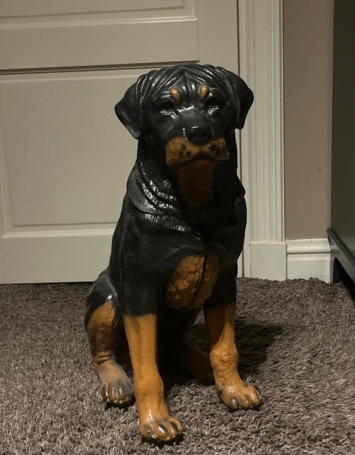 Grote Rottweiler Beeld - Decoratief Hondenbeeld, Ophalen, Zwart, Overige materialen, Zo goed als nieuw
