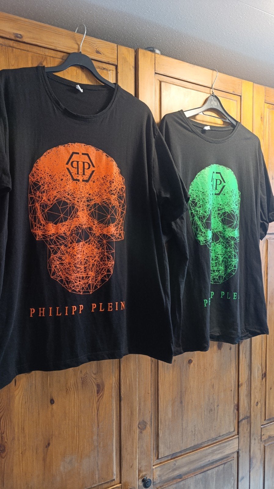 Set van 2 T-shirts met doodskop print - XXL, Meerkleurig, Geen merk, Overige maten, Ophalen of Verzenden