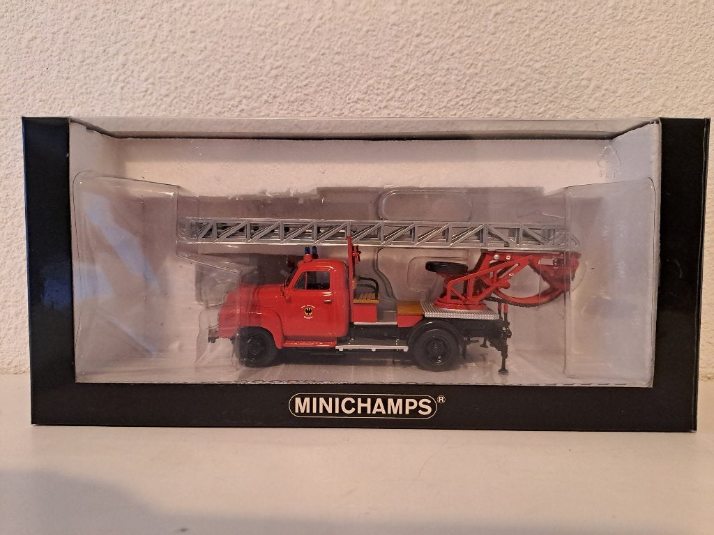 Minichamps Opel Blitz - brandweer autoladder, Ophalen of Verzenden, Nieuw, Bus of Vrachtwagen, MiniChamps