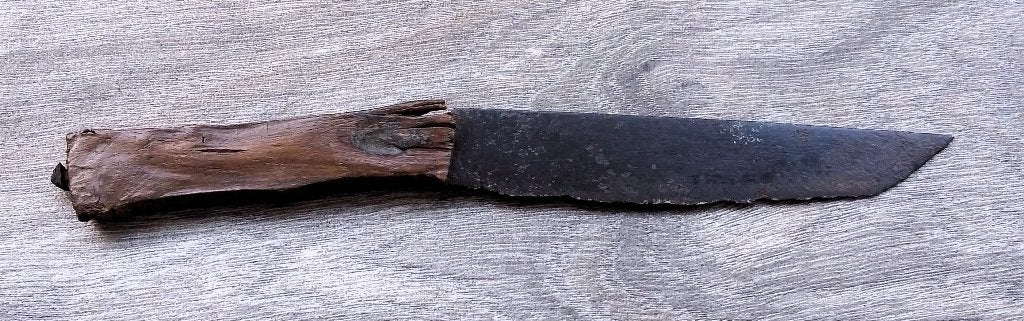 13 - 14 de eeuws Bodemvondst ZELDZAAM Tafelmes Zilver Inleg, Ophalen of Verzenden