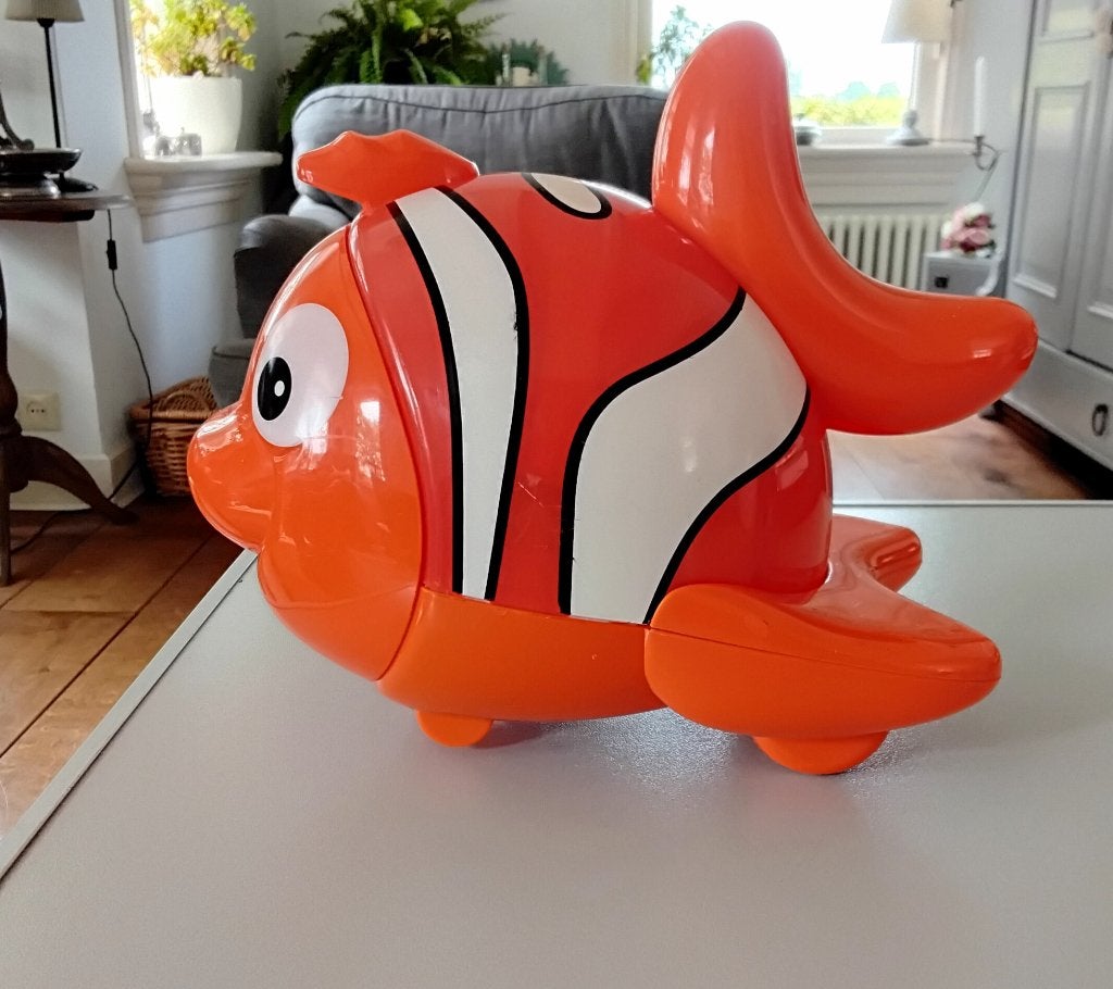 Grote plastieken Nemo vis - clownvis - clownfish (geen gelui, Ophalen of Verzenden, Gebruikt, Jongen of Meisje