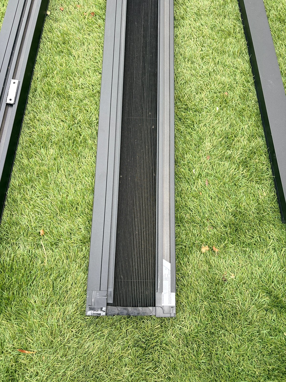 Unilux dubbel plisse hordeur zwart 2110 x 2441/2460, Ophalen, Zo goed als nieuw, Hordeur, 200 tot 215 cm