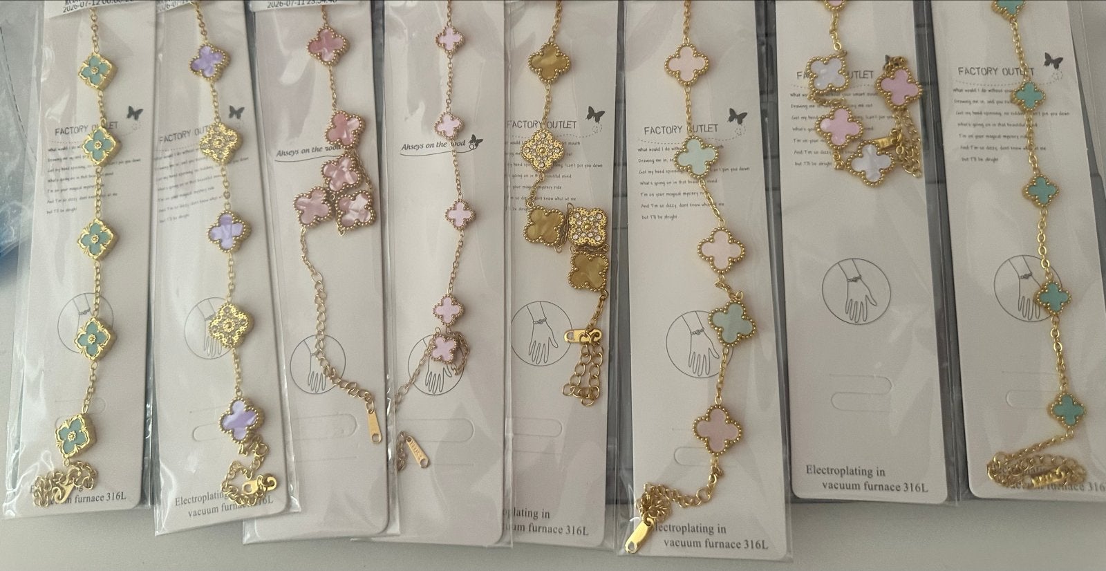 Van Cleef stijl armbanden - RVS klaver design, Verzenden, Nieuw, Overige kleuren, Staal
