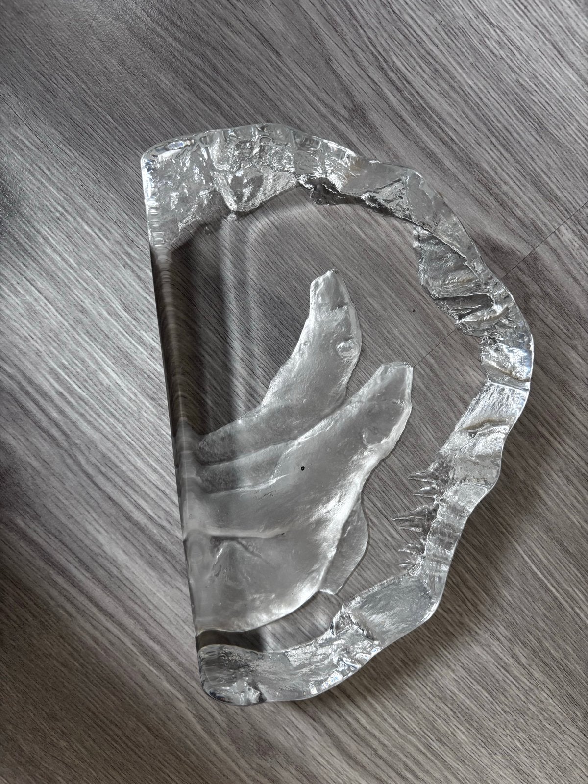 Bergkristal met 2ijsberen, Antiek en Kunst, Glas, Ophalen of Verzenden, Handgemaakt, 20 - 50 cm
