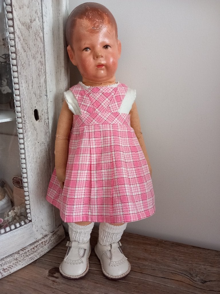 Vintage poppenjurkje overgooier jaren 50., Ophalen, Zo goed als nieuw, Kleertjes