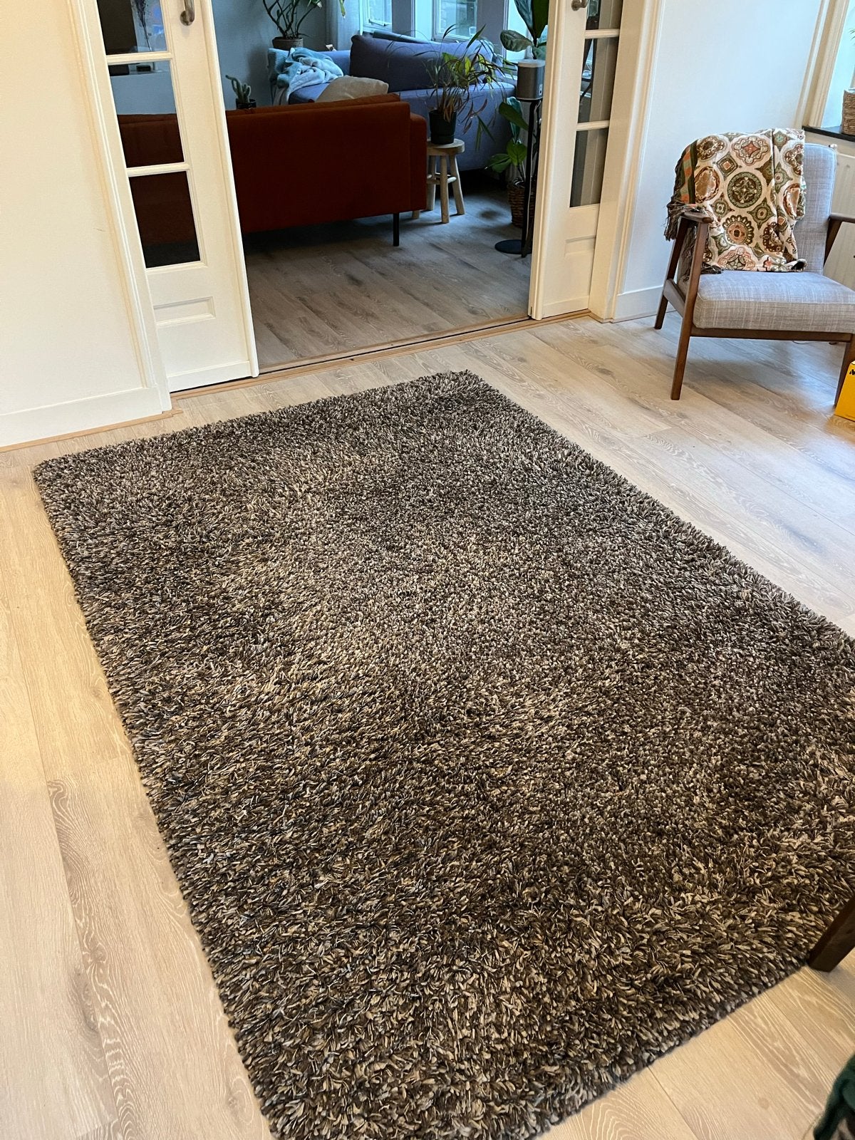 Hoogpolig vloerkleed 160x240 cm - Neutraal & Warm, Ophalen, Gebruikt, 150 tot 200 cm, 200 cm of meer