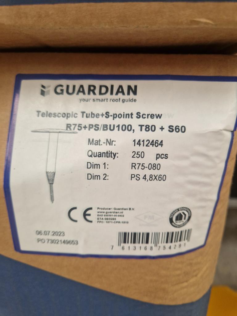 Guardian dak tules / schroeven om isolatie van 10cm dik vast, Ophalen, Overige materialen, Zwart, Nieuw