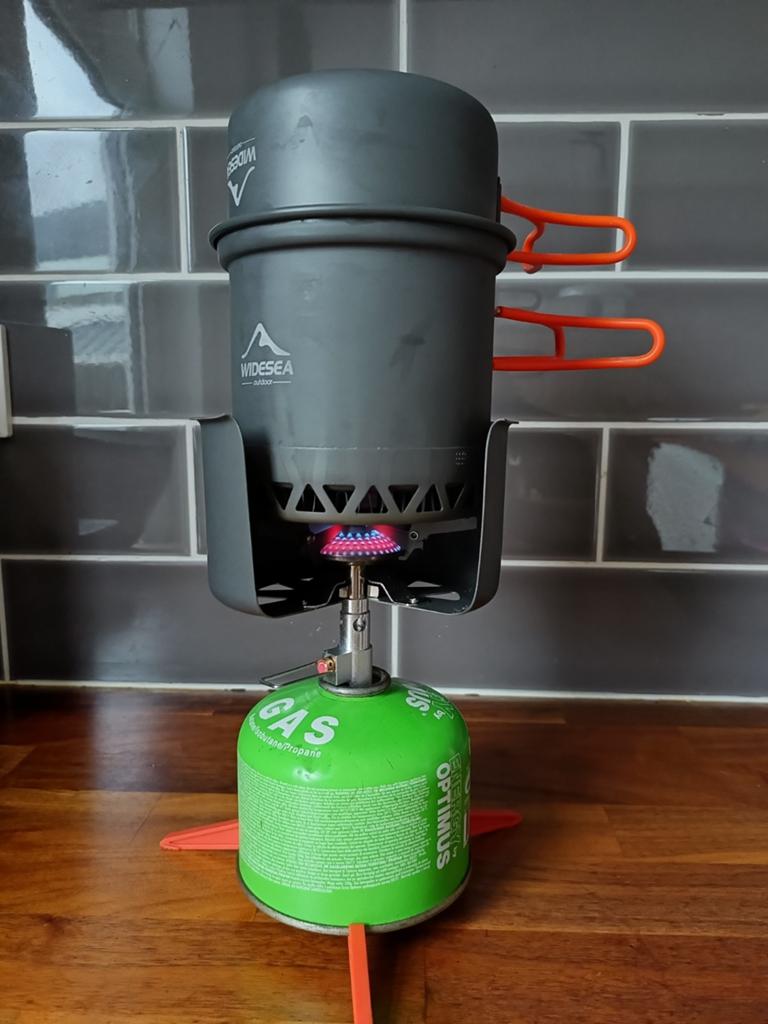 Widesea Gasbrander met Pannen, Windscherm en Voetsteun, Ophalen of Verzenden, Nieuw