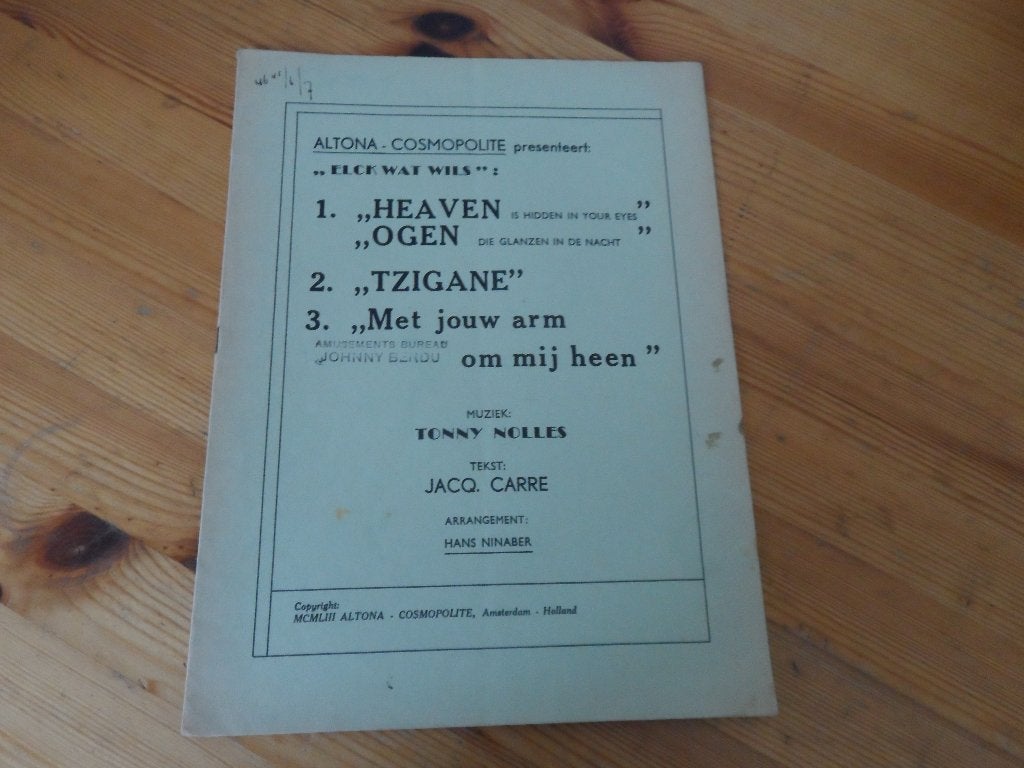 Tonny nolles / jacq. Carre / hans ninaber, Gebruikt, Gitaar, Ophalen of Verzenden, Artiest of Componist