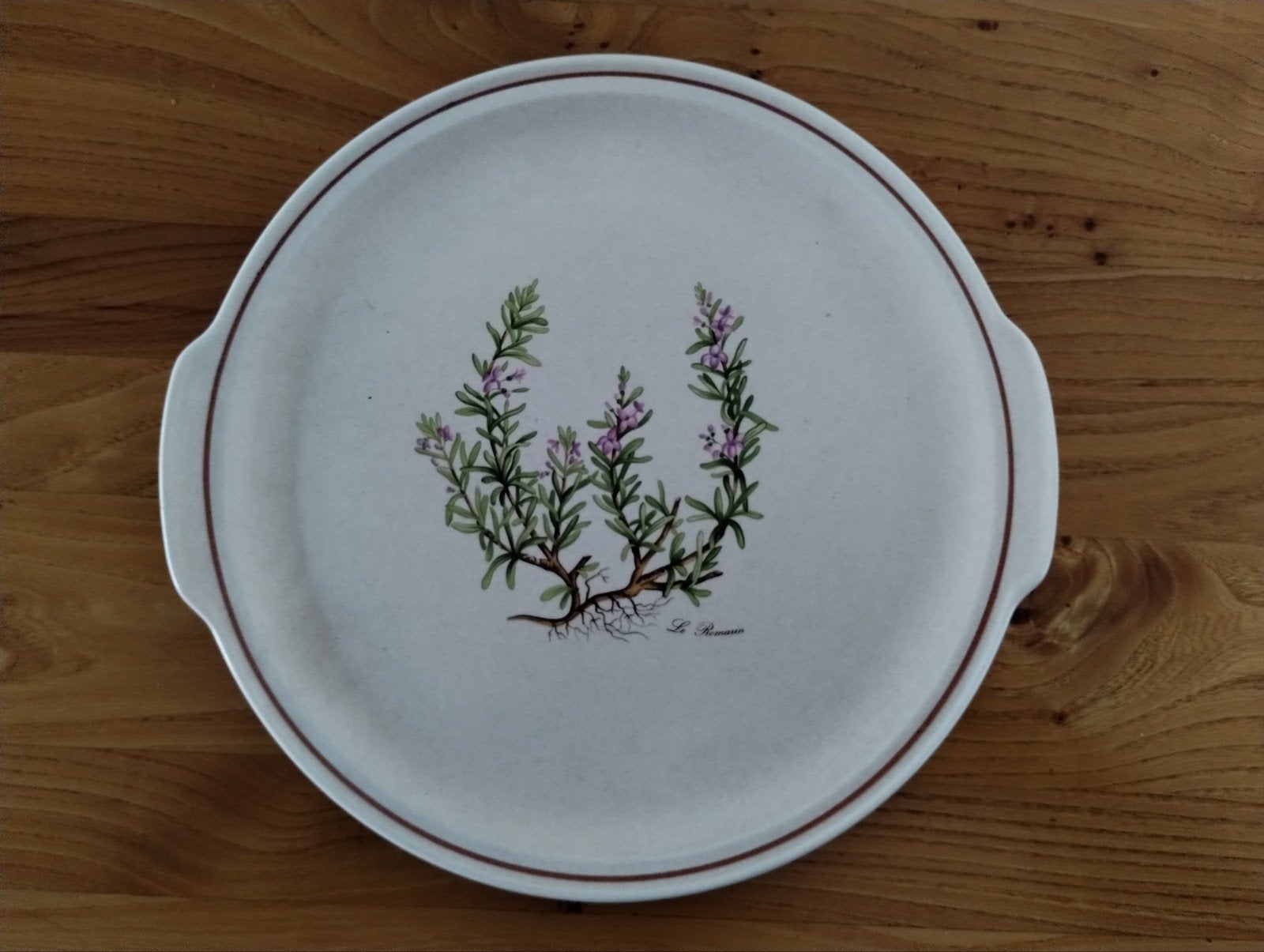 Gien France serveerschaal met heide decoratie, Overige merken, Klassiek, Ophalen of Verzenden, Aardewerk