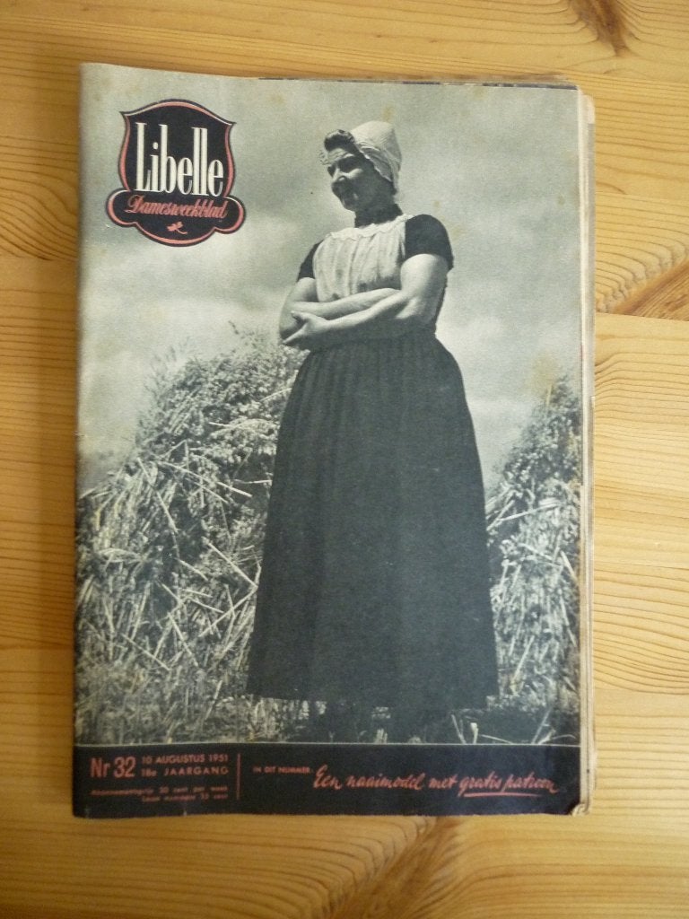 Vintage Libelle tijdschrift augustus 1951 no. 32, Ophalen of Verzenden, Gelezen, Damesbladen