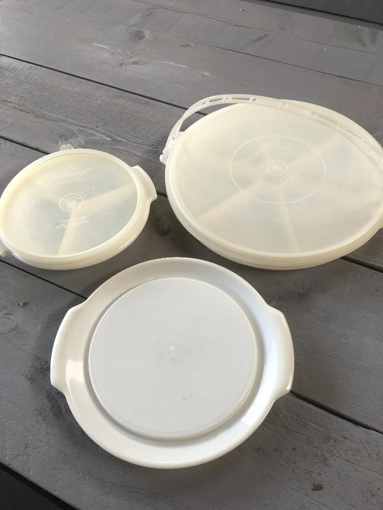 Tupperware vintage retro jaren 60 serveer plateaus, Ophalen, Gebruikt, Wit, Overige typen