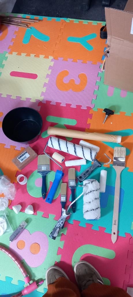 Diverse renovatiespullen: kwasten, rollers, kabels en meer, Doe-het-zelf en Verbouw, Schildersmaterialen, Ophalen of Verzenden